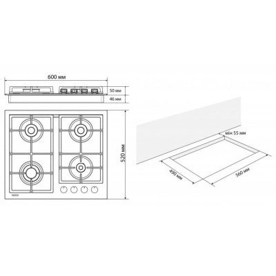 Варочная поверхность Eleyus VITA 60 BL CWF