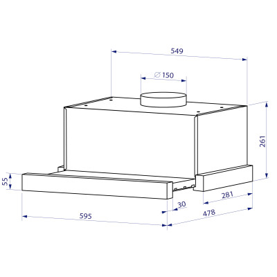 Витяжка кухонна Minola HTLS 6734 BL 1100 LED GLASS