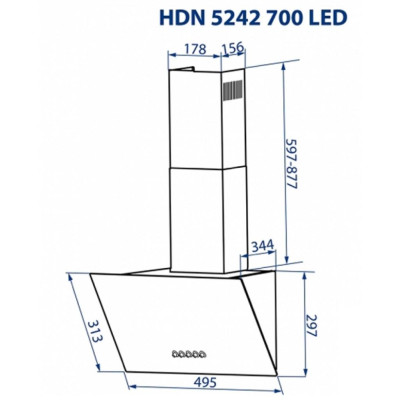 Витяжка кухонна Minola HDN 5242 WH 700 LED