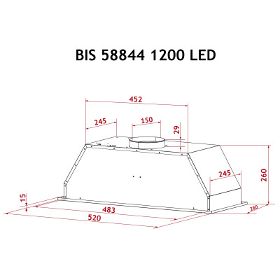 Витяжка кухонна Perfelli BIS 58844 BL 1200 LED