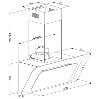 Витяжка кухонна Gunter&Hauer YANA 60 BLW