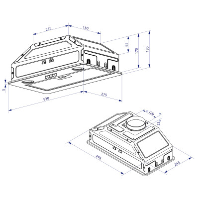 Витяжка кухонна Minola HBI 52621 BL GLASS 700 LED