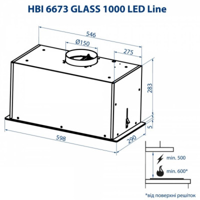 Витяжка кухонна Minola HBI 6673 WH GLASS 1000 LED Line Витяжка кухонна Minola HBI 6673 WH GLASS 1000 LED Line