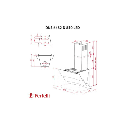 Вытяжка кухонная Perfelli DNS 6482 D 850 WH LED