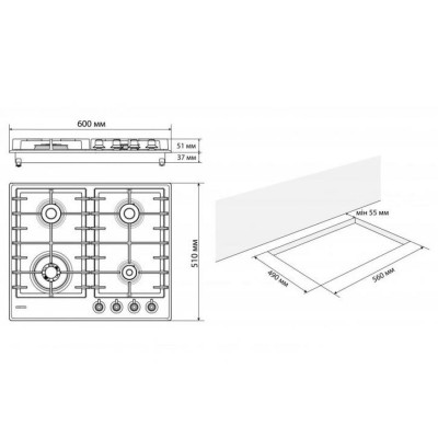 Варочная поверхность Eleyus SONATA 60 BG+RB CTF