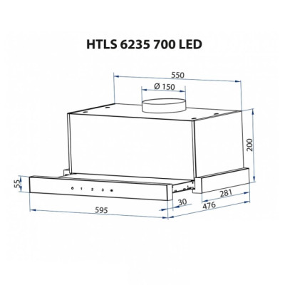 Витяжка кухонна Minola HTLS 6235 BL 700 LED (HTLS6235BL700LED)