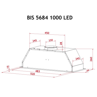 Витяжка кухонна Perfelli BIS 5684 WH 1000 LED Витяжка кухонна Perfelli BIS 5684 WH 1000 LED