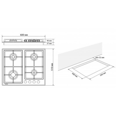 Варочна поверхня Eleyus NIKA 60 WH CF