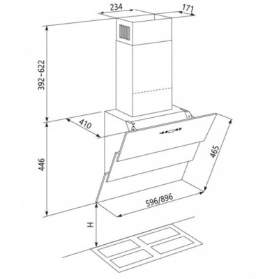 Вытяжка кухонная Eleyus Troy 1200 LED SMD 60 WH