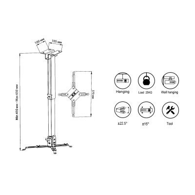 Кронштейн до проектора Vinga PC10-4165B