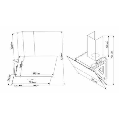 Вытяжка кухонная Eleyus LUNA 1200 LED 60 BL Вытяжка кухонная Eleyus LUNA 1200 LED 60 BL