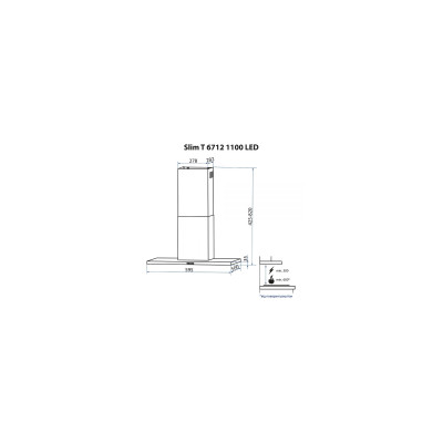 Витяжка кухонна Minola Slim T 6712 BL 1100 LED
