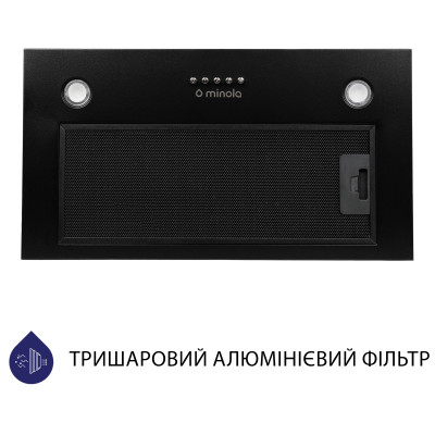 Вытяжка кухонная Minola HBI 58270 BL 1200 LED Вытяжка кухонная Minola HBI 58270 BL 1200 LED
