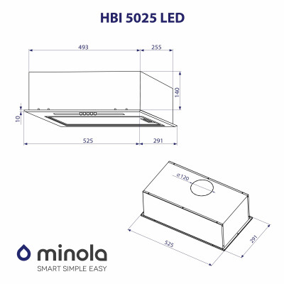 Вытяжка кухонная Minola HBI 5025 WH LED