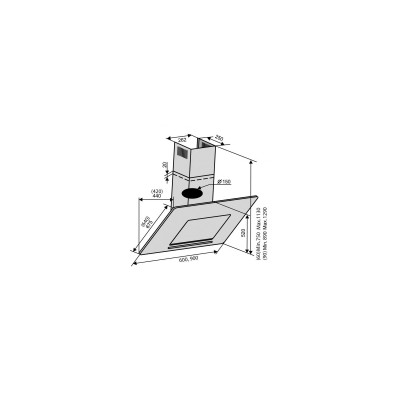 Вытяжка кухонная Ventolux MIRROR 60 BK (800) TC