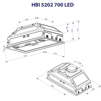 Вытяжка кухонная Minola HBI 5202 I 700 LED