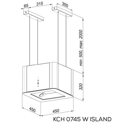 Витяжка кухонна Kernau KCH 0745 W ISLAND