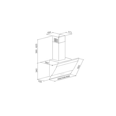 Вытяжка кухонная Eleyus Focus 700 50 BG (Focus70050BG) Вытяжка кухонная Eleyus Focus 700 50 BG (Focus70050BG)