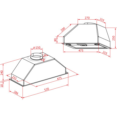 Витяжка кухонна Perfelli BIET R 5854 I 1200 LED Витяжка кухонна Perfelli BIET R 5854 I 1200 LED