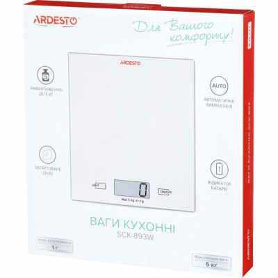 Весы кухонные Ardesto SCK-893W Весы кухонные Ardesto SCK-893W