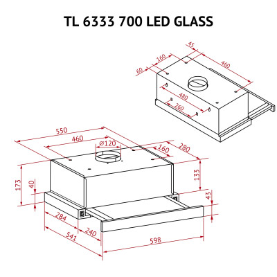 Витяжка кухонна Perfelli TL 6333 WH 700 LED GLASS