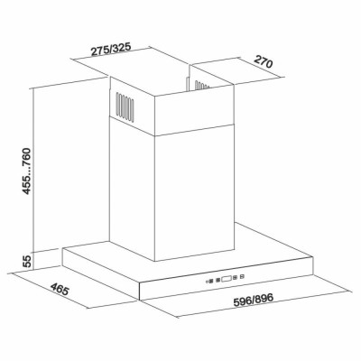 Витяжка кухонна Eleyus Stels 1200 LED SMD 90 IS+BL (Stels1200LEDSMD90IS+BL)