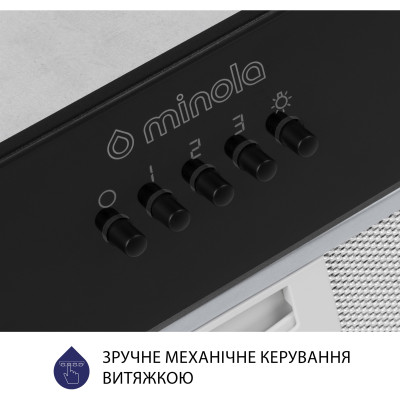 Витяжка кухонна Minola HBI 52621 BL GLASS 700 LED