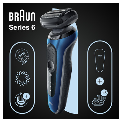 Електробритва Braun Series 6 61-B1500s BLUE / BLACK Електробритва Braun Series 6 61-B1500s BLUE / BLACK