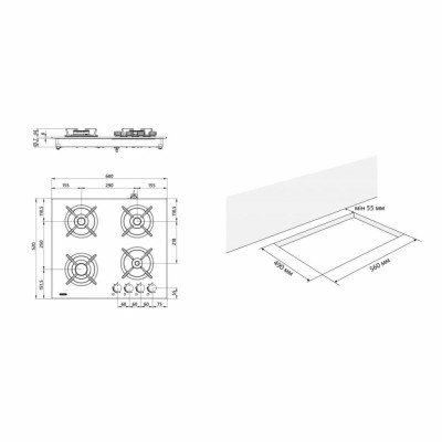 Варочная поверхность Eleyus ASTRA 60 WH CF