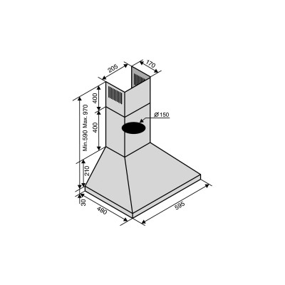 Витяжка кухонна Ventolux MILANO 60 INOX (1000) PB Витяжка кухонна Ventolux MILANO 60 INOX (1000) PB