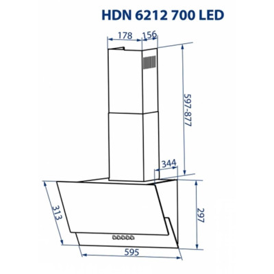 Витяжка кухонна Minola HDN 6212 BL 700 LED