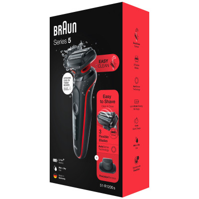 Електробритва Braun Series 5 51-R1200s BLACK / RED Електробритва Braun Series 5 51-R1200s BLACK / RED
