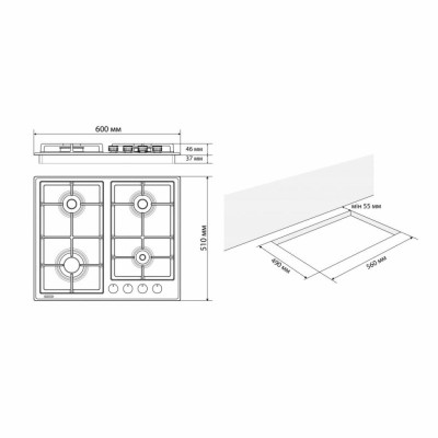 Варочная поверхность Eleyus NIKA 60 BG CWF