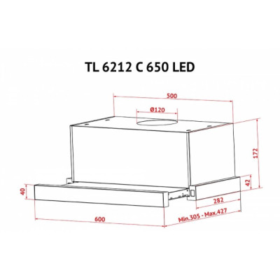 Витяжка кухонна Perfelli TL 6212 C WH 650 LED (TL6212CWH650LED)