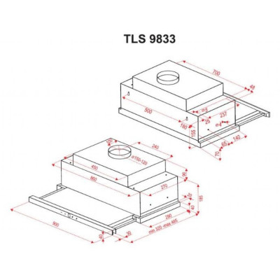Витяжка кухонна Perfelli TLS 9833 W LED Strip
