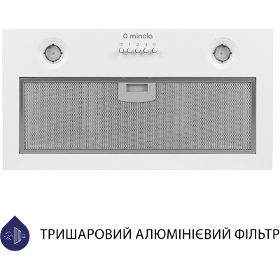Вытяжка кухонная Minola HBI 5204 WH 700 LED