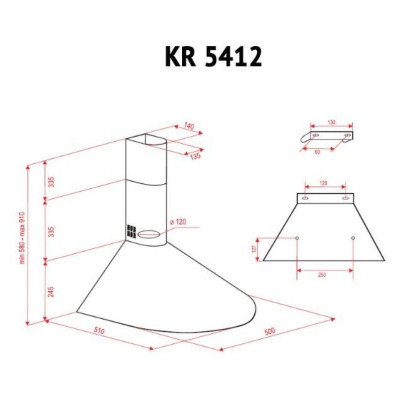 Витяжка кухонна Perfelli KR 5412 I LED