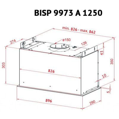 Витяжка кухонна Perfelli BISP 9973 A 1250 W LED Strip