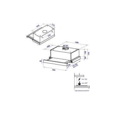 Витяжка кухонна Minola MTL 6292 BL 700 LED