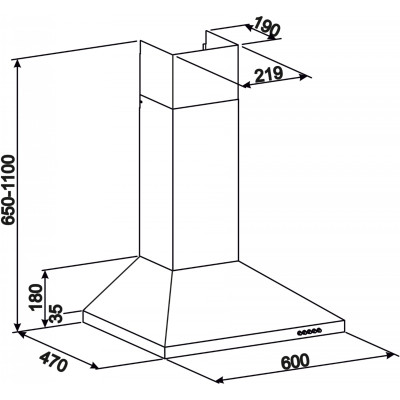 Вытяжка кухонная Jantar KBT 650 LED 60 IS Вытяжка кухонная Jantar KBT 650 LED 60 IS