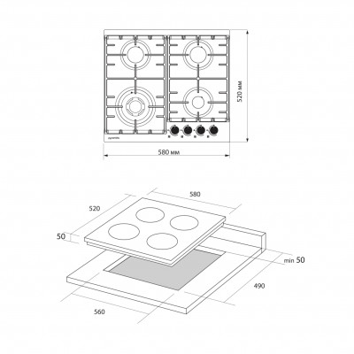 Варочная поверхность Pyramida PFG 604 T BL H Варочная поверхность Pyramida PFG 604 T BL H