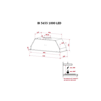 Витяжка кухонна Perfelli BI 5653 WH 1000 LED
