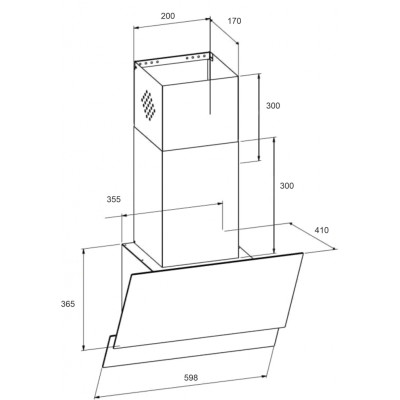 Витяжка кухонна Jantar VRR 750 LED 60 BL