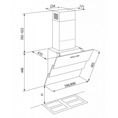 Вытяжка кухонная Eleyus Troy 1200 LED SMD 90 BG (Troy1200LEDSMD90BG)