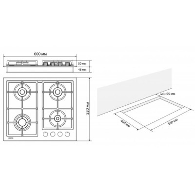 Варочна поверхня Eleyus VITA 60 WH CF Варочна поверхня Eleyus VITA 60 WH CF
