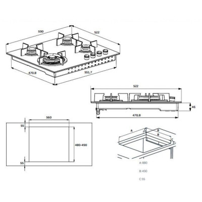 Варочна поверхня Beko HILW64225S Варочна поверхня Beko HILW64225S