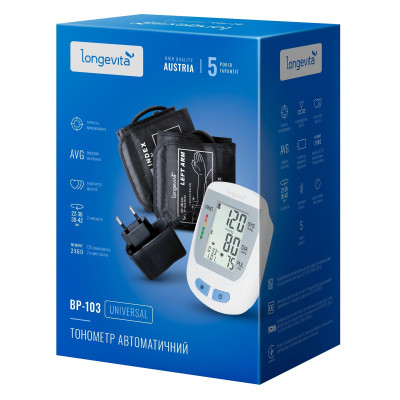 Тонометр Longevita Авт.вимір.артер.тиску LONGEVITA BP-103 Авт. вимір. артер. тиску (BP-103) Тонометр Longevita Авт.вимір.артер.тиску LONGEVITA BP-103 Авт. вимір. артер. тиску (BP-103)