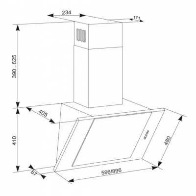 Вытяжка кухонная Eleyus Titan A 800 LED SMD 60 WH (TitanA800LEDSMD60WH)