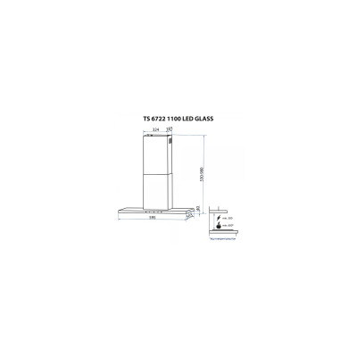 Вытяжка кухонная Minola TS 6722 BL 1100 LED GLASS