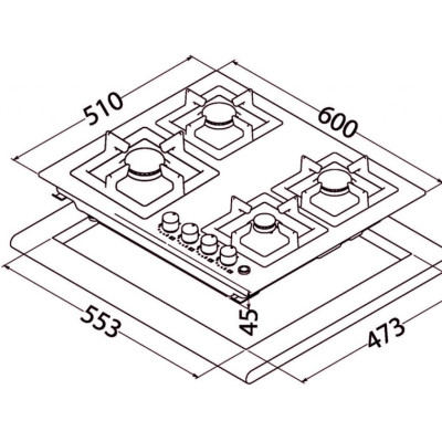 Варочная поверхность Perfelli HGM 6430 INOX SLIM LINE